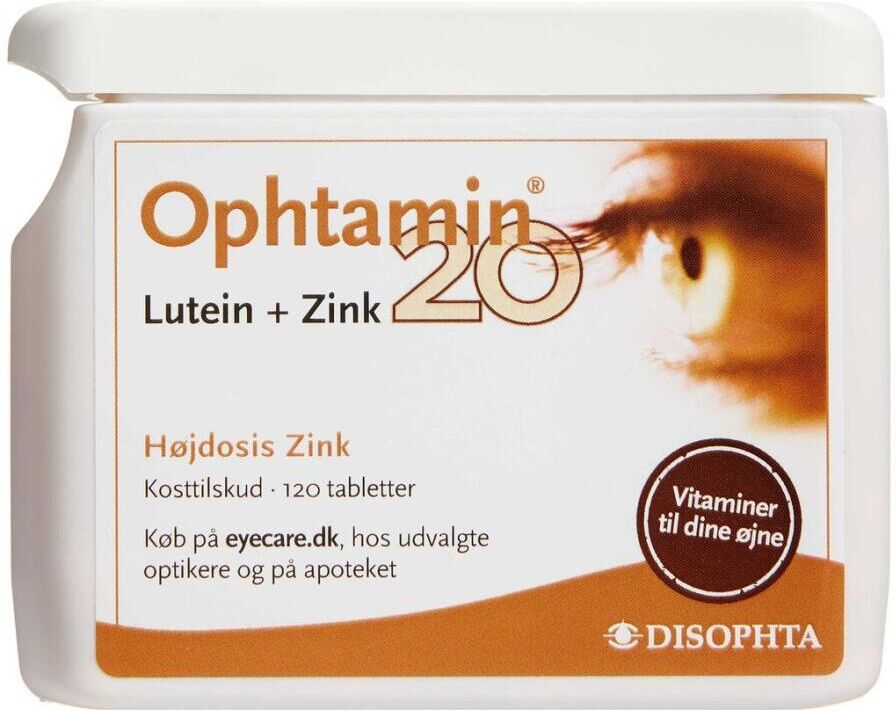 Ophtamin Opthamin 20 Lutein+Zink Kosttilskud 120 stk