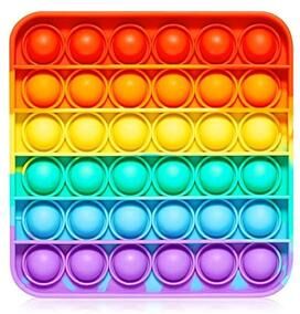 Inspired Living Rainbow Square Pop It Fidget Toy Calming Sensory Stress Relief For Kids & Adults Rainbow Square Pop It Fidget Toy Calming Sensory Stress Relief For Kids & Adults