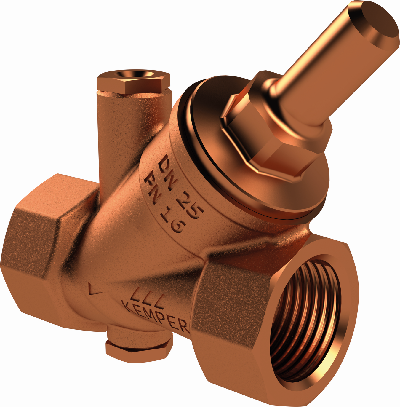Kemper free Clapet anti-retour 1950202000 DN 20, Rp 3/4, PN 16, bronze, avec bouchon de Clapet anti-retour