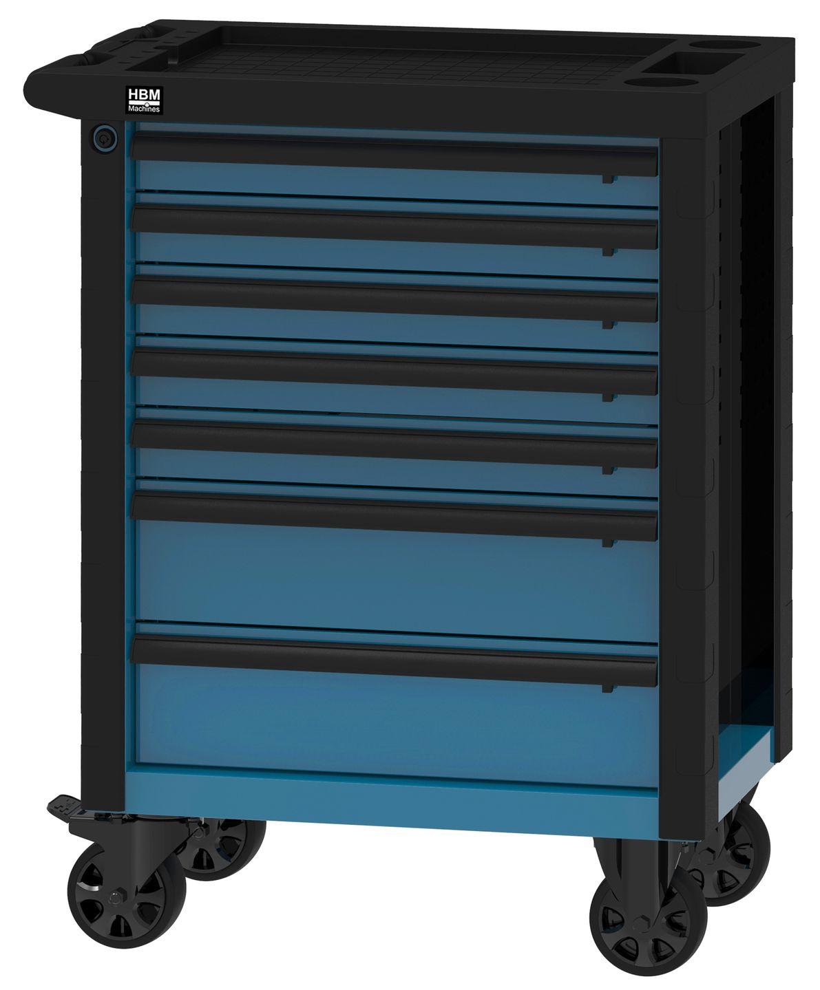 Hochleistungs-Geräteschubfahrzeug blau, 7 Ladungen, 76,5 cm, Schubfahrzeug, 4 Räder, max. Belastung 190 kg