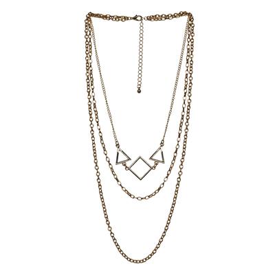 Collier FIRETTI "Schmuck Geschenk Layering Geometric Shape", gelbgoldfarben, Halsketten, Damen, Metall, L: 42 48 60 B: 1,3mm, Collier, B:1,3mm