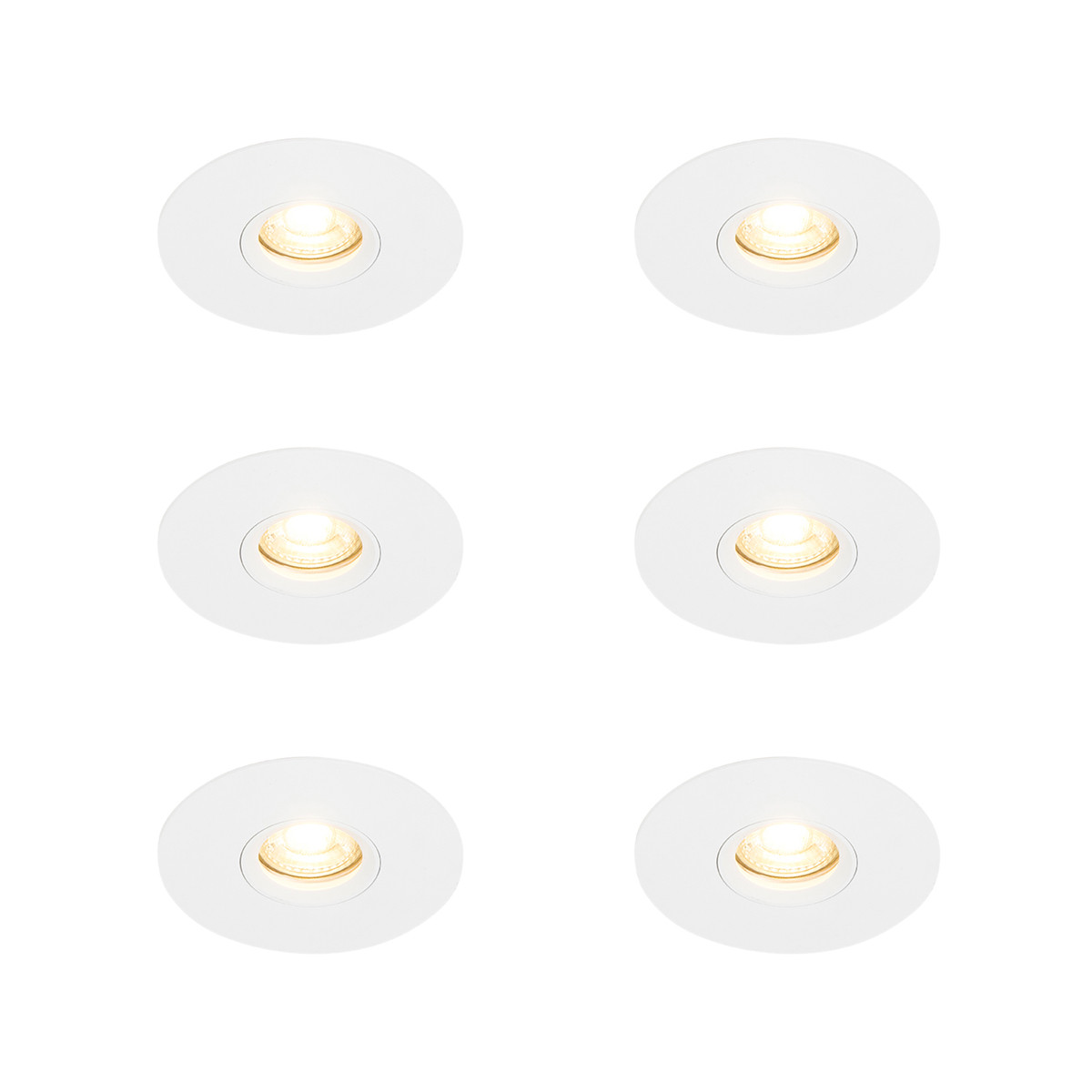Qazqa Moderne ronde inbouwspot wit met warm wit licht