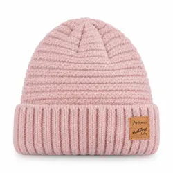 Antonio Damen Strick Mütze Bouclé Beanie - Rosa