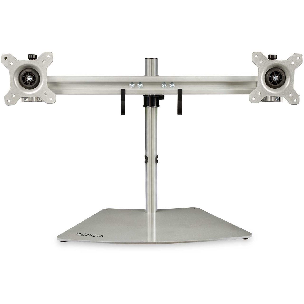 Startech Dual Monitor Stand Horizontal - Für bis zu 60,96cm 24Zoll VESA-Monitore, Verstellbare Tischhalterung 2 Monitore, silber