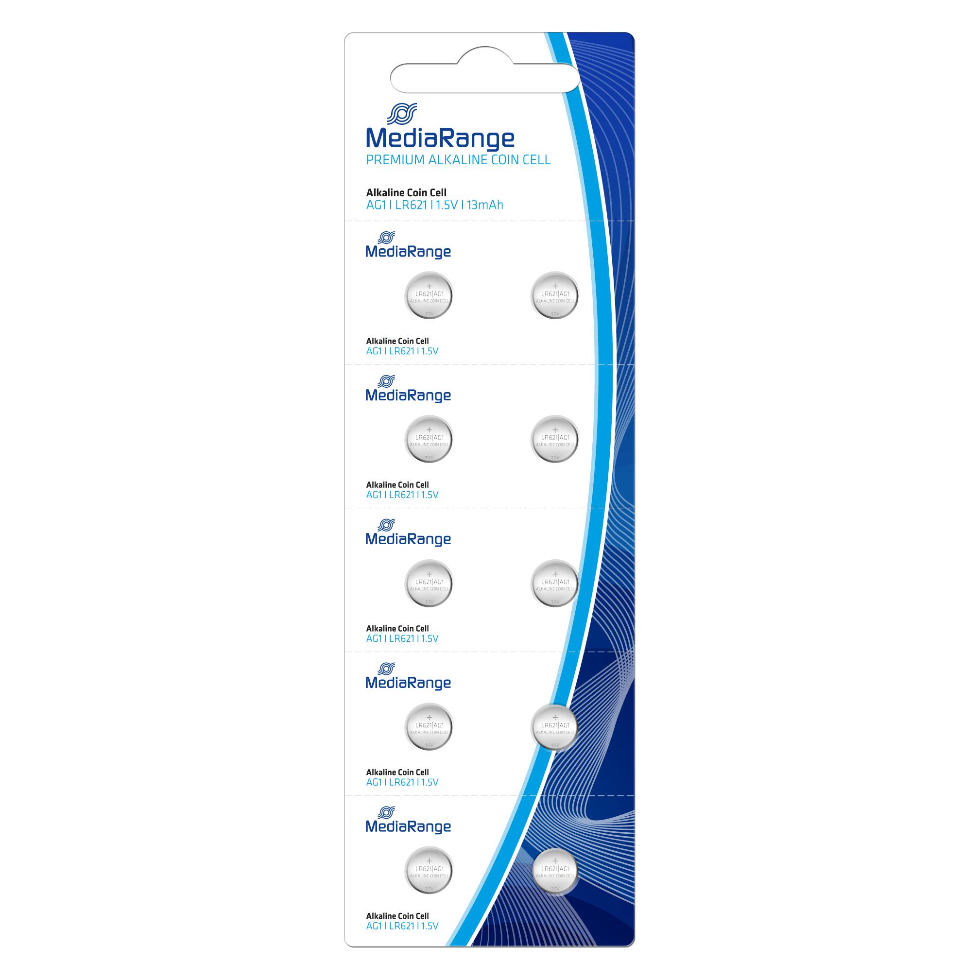 MediaRange Knopfzellen LR621 1.5V (10 Stk., LR621, 13 mAh) (MRBAT110)