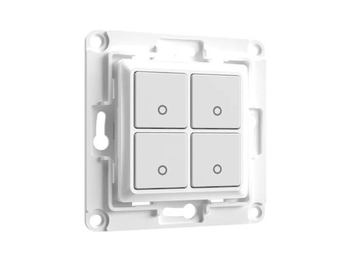 Shelly Woonaccessoires - Wandschakelaar met 4 knoppen 8x8cm.