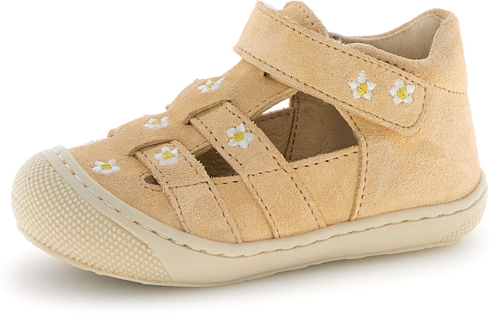 Lauflernschuh NATURINO, Mädchen, Gr. 25, Leder, sand, Veloursleder, Schuhe Lauflernschuh, Babyschuh mit Klett, Grössenschablone zum Download sand 25, Leder