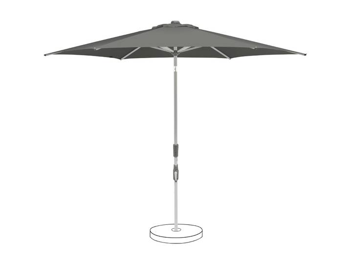 Suncomfort BY GLATZ Sonnenschirm Slide Dunkelgrau, Grau Polyester Stoff, Metall B 250 T 250 cm