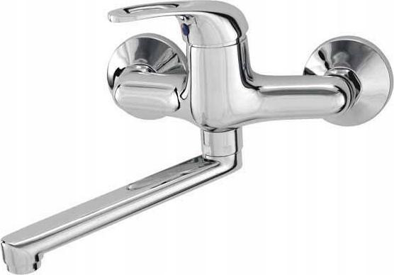 Diamond Fiji wandgemonteerde wastafelkraan met flexibele uitloop en doucheset