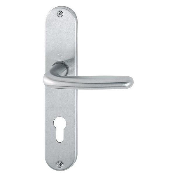 Hoppe Langschildgarnitur Cardiff E1850Z/302 Edelstahl F69 PZ 72 mm DIN links / rechts (Türschildgarnitur) (2423699)