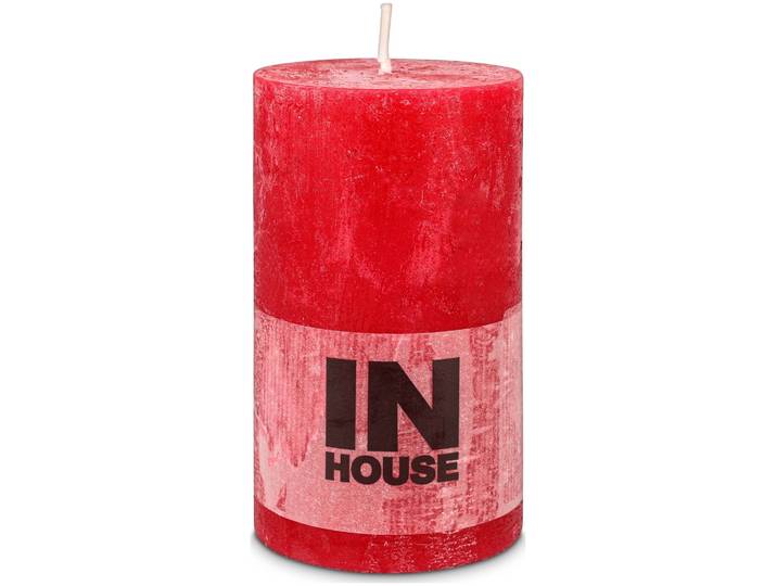 Inhouse Zylinderkerze Rustic 68x120 Rot