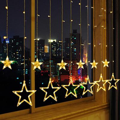 Uplift Picks Glowing 138 LED Star Curtain Lights For Warm Festive Celebrations Anywhere warm White us
