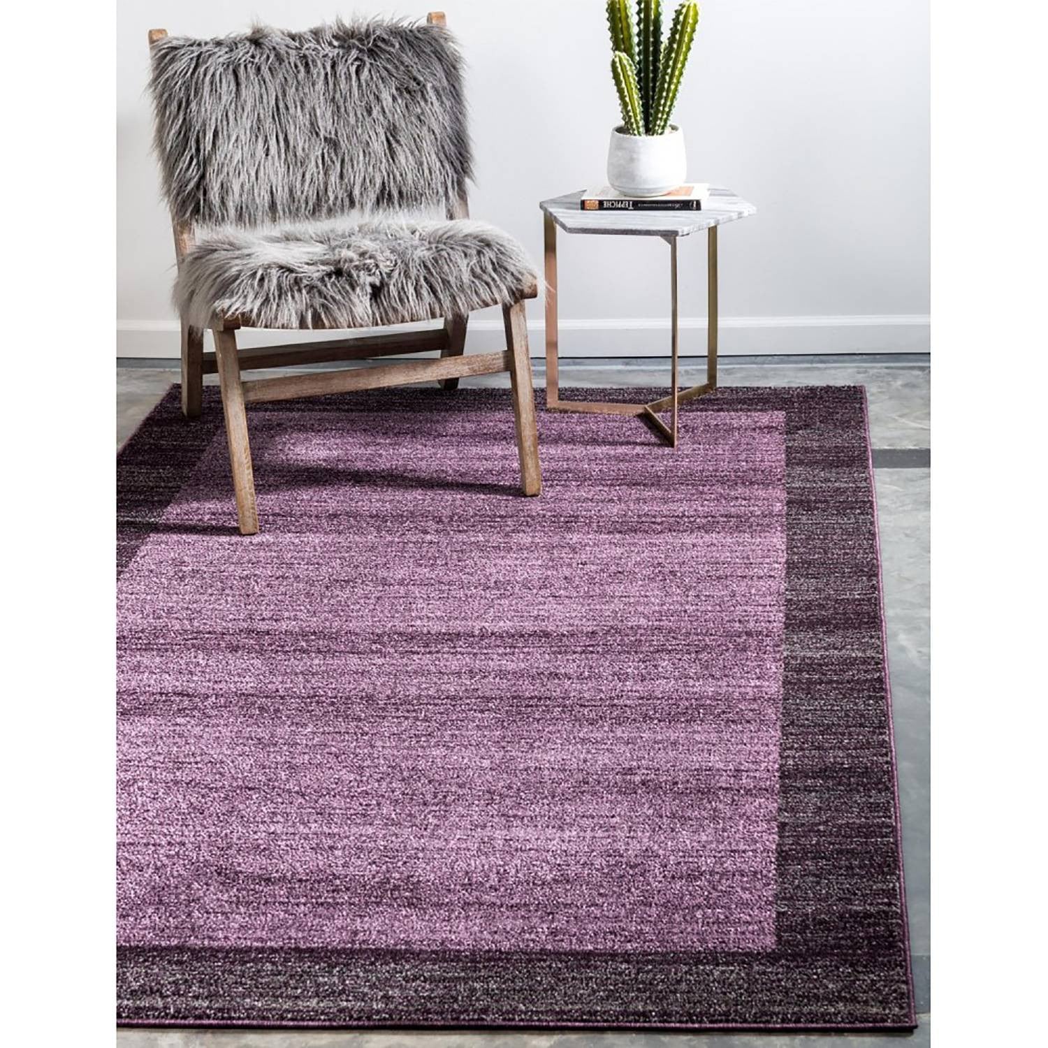 home24 Laagpolig vloerkleed Good Times III violet, 65 x 90 cm