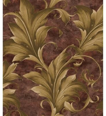Seabrook Designs Haidee Acanthus Leaf Unpasted Wallpaper