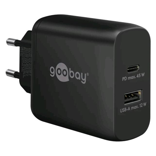Goobay USB-C PD Dual-Schnellladegerät 45 W (45 W, 2 Ports) (65411)