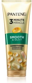 Pantene 3 Minute Miracle Smooth&Silky condicionador para cabelos danificados com atuação profunda em três minutos 220 ml. 3 Minute Miracle Smooth&Silky