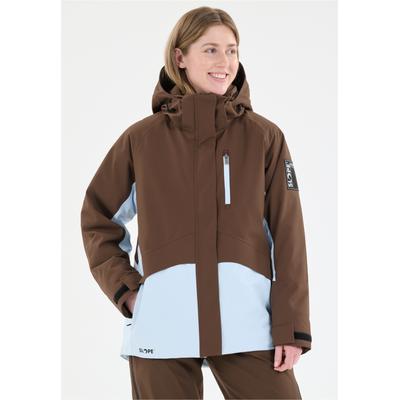 Skijacke SLOPE "Kenai", Damen, Gr. XXS, braun, blau, 100% Polyester, mehrfarbig, normal, ohne Ausschnitt, Jacken Skijacke, mit wind- und wasserabweisenden Eigenschaften