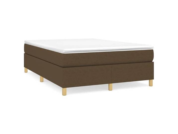 Cadre de lit - 2 Personnes - marron foncé 140x190 cm - L193 x P140 x H35 cm - Tissu 100% polyester