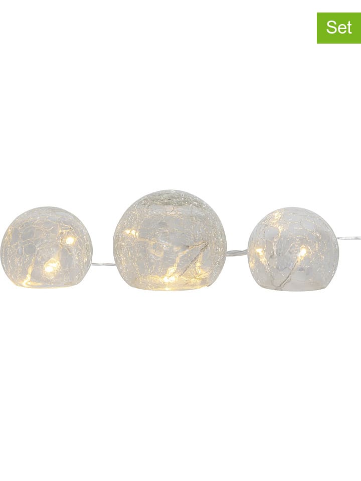 STAR Trading 3er-Set: LED-Dekoobjekte "Triss" in Transparent - onesize
