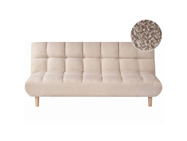 SCHLAFSOFA 2-Sitzer Bouclé Beige Risor
