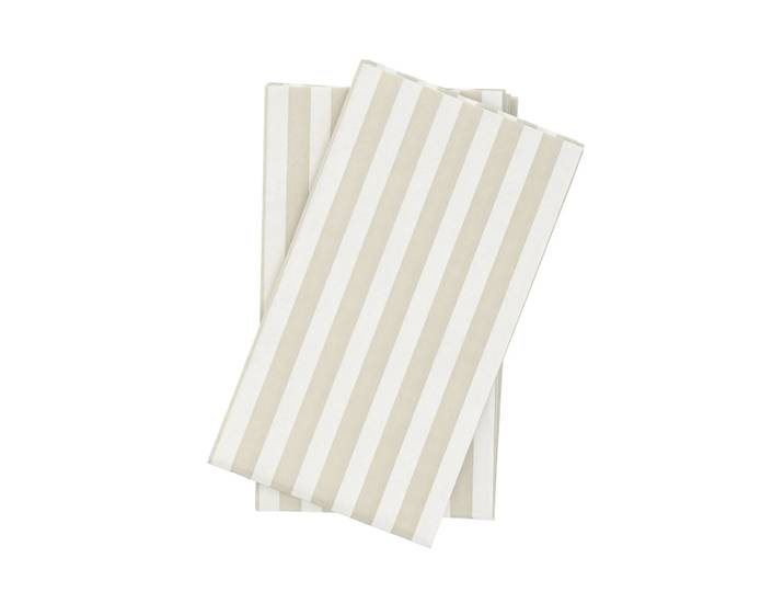 Scandi Essentials Bold Stripe serviette en papier Blanc-beige, lot de 15, 33x40 cm