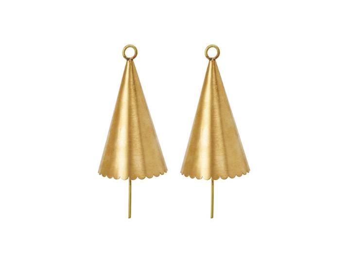 Ferm Living - Cone Bell Weihnachtsschmuck, Messing (2er Set)