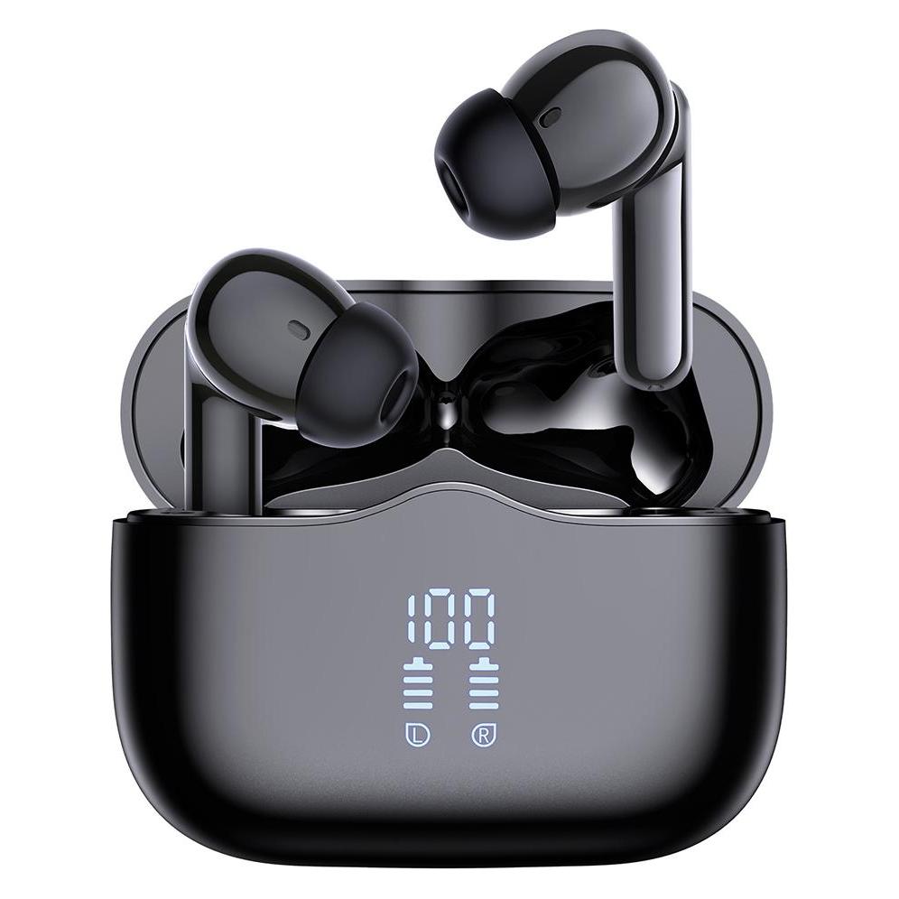 Techsuit - Wireless Earbuds (A97) - Bluetooth V5.4, 300mAh, ANC, ENC, 4 Mic - Black (ANC, Kabellos) (61003475)