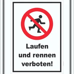 HB-Druck Laufen und Rennen verboten Schild A6 Rückseite selbstklebend