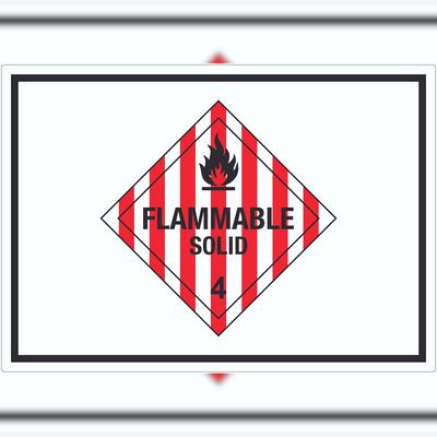 HB-Druck Aufkleber Entzündbare feste Stoffe Symbol Flammable Solid A6 (105x148mm)