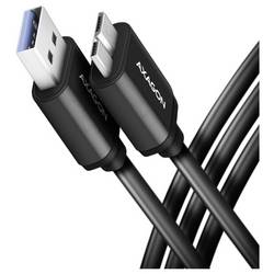 AXAGON USB-C® Kabel USB 3.2 Gen1 USB-Micro-B Stecker, USB-A Stecker 1 m Schwarz vergoldete Steckkontakte BUMM3-AM10AB
