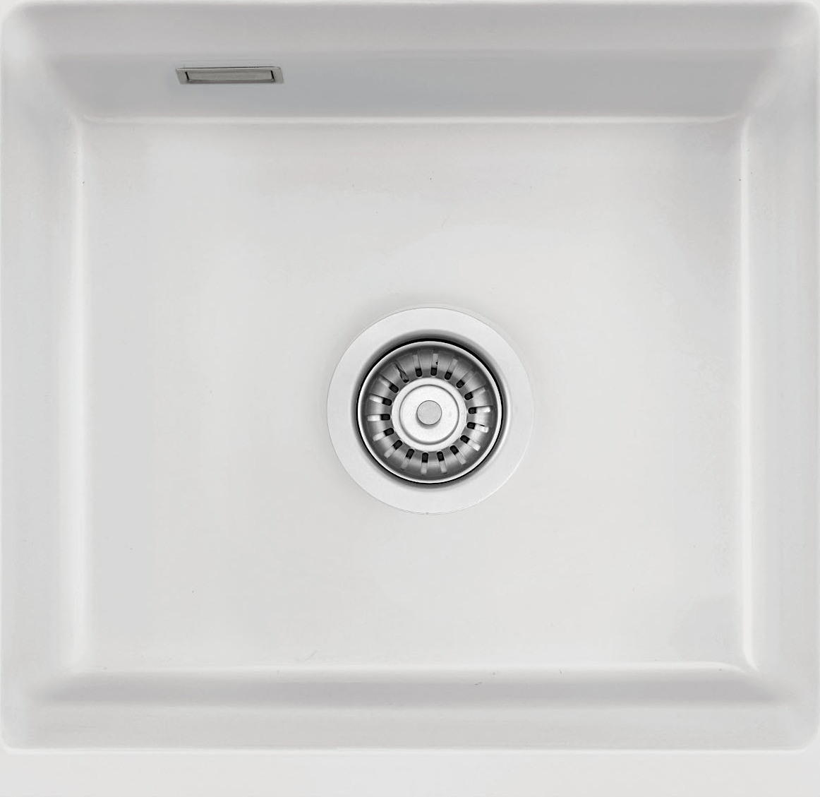 Flächenbündige Spüle KARA 51 F/o in POLAR mit Handbetätigung / ab Schrankbreite 50 cm / Einbauspüle
