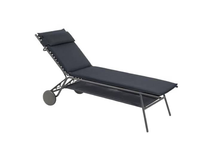 Lafuma MOBILIER - Hohe gepolsterte Sonnenliege/Gartenliege - Miami II - BeComfort® - Grau Dark Grey LFM5174_8902-5 Jahre Garantie