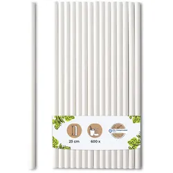 BIOZOYG 600 Stück Jumbo Papiertrinkhalme 23cm,  Ø8mm, weiß, Strohhalme, Saugrohre, Trinkröhrchen, dicke XL Getränkerohre für Smoothies und Shakes