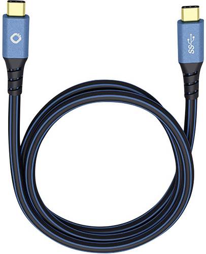 Oehlbach USB-Kabel USB 3.2 Gen1 USB-C Stecker, USB-C Stecker 0.50m Blau vergoldete Steckkontakte 9350
