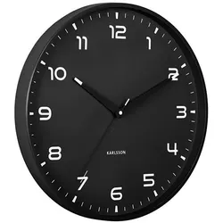 Karlsson, Wanduhr, Wanduhr Orgullo Ø 40 cm, Schwarz, Form: Rund (40 cm)