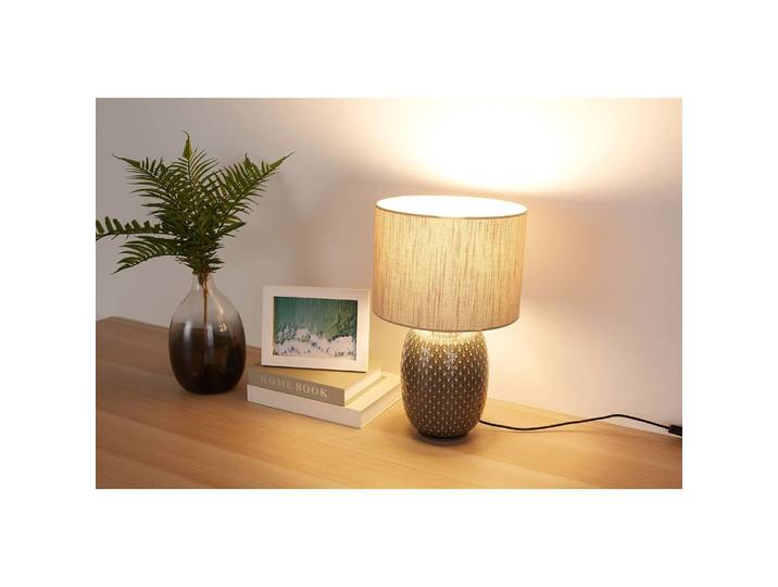 Lampe Pretty Classy Ø 25cm Gris Tissu mélangé E27