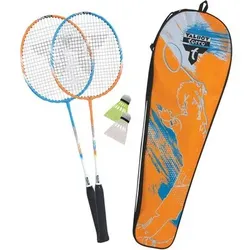 TALBOT/TORRO Badmintonset Talbot Torro Badminton-Set 2-Attacker, 2 Schläger, 2 Federbälle, in wertiger Tasche, 449411, Größe ONE SIZE in Grau Grau