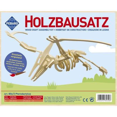 PEBARO 856/2 - Holzbausatz Dinosaurier Pterodactylus, 23 Teile, Holzkonstruktion zum Zusammenstecken