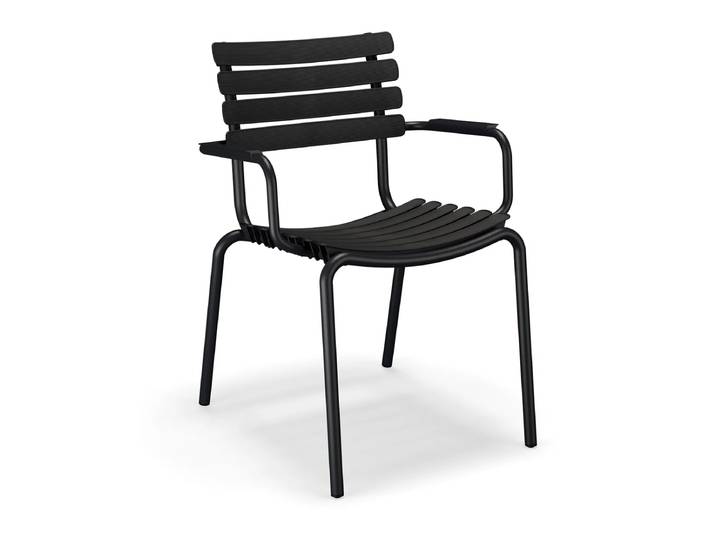 HOUE - ReCLIPS Outdoor Dining Armlehnstuhl, schwarz