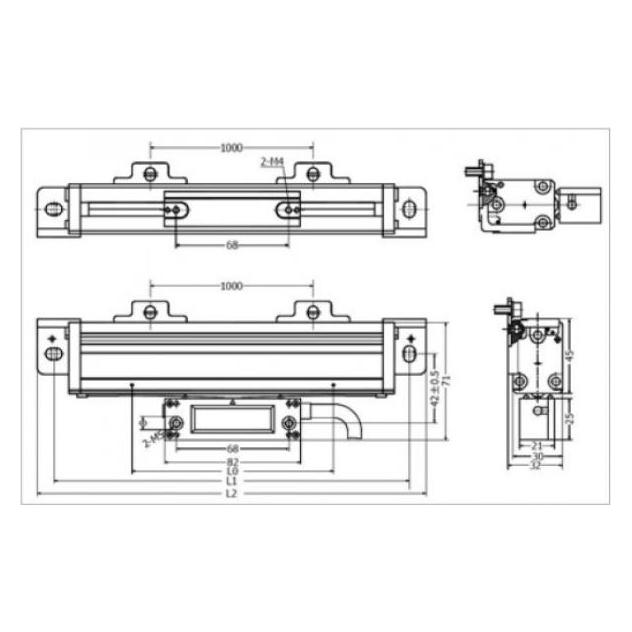 Elmag - Glasmessstab Mod. KA 600/1600 für digitale Positionsanzeige SINOIP53 Verfahrweg 1600mm Einbau (160 cm) (88846)