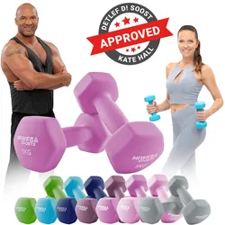 Miweba Sports Gymnastikhanteln 2er-Set NKH100, bodenschonend, 0,5-10 kg, Anti-Rutsch-Oberfläche (Pink, 2x 5,0 Kg)