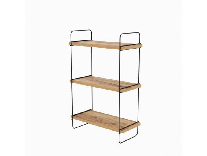 Etagère murale suspendue décor bois pin et noir h66 cm