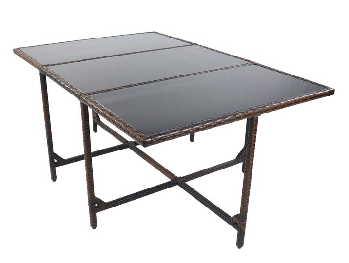 Gartentisch VCM Rattan Gartentisch Balkontisch Raloso 170x110 , braun, B:170cm T:110cm, Tische, Gartentisch