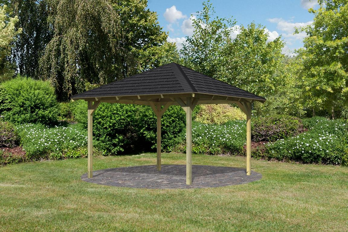 KARIBUHOLZT Pavillon Granada inkl.Schindeln RE Schwarz,kdi 08430641