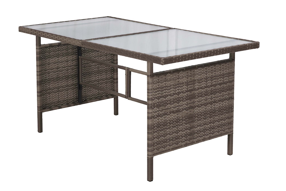 MERXXHANDELS Tisch 150 x 90 cm Stahlgestell mit Kunststoffgeflecht 16980254
