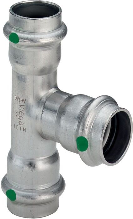 Viega Sanpress Inox T-Stück 435837 42x35x42mm, Stahl nichtrostend, SC-Contur