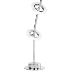 LED Schreib Tisch Lampe Beistell Lese Ess Zimmer Ring Strahler Chrom verstellbar