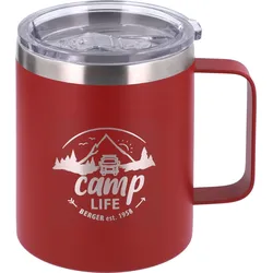 Camplife Edelstahl Thermo-Trinkbecher mit Henkel und Deckel 450 ml rot