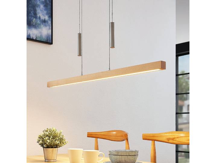 Suspension Pia Beech - Lucande - Salon / séjour - Moderne - Bois - À ampoule unique
