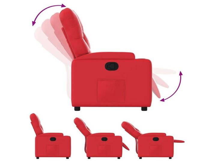 Fauteuil relax - Rouge - Fauteuil inclinable - maximale : 110 kg - Rouge Similicuir 74x86.5x93.5 cm F7454